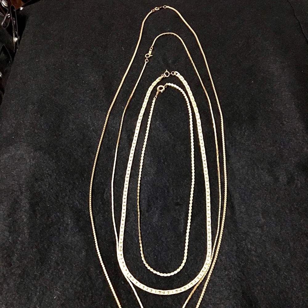 14k gold dipped necklaces costume jewelry 4 pcs